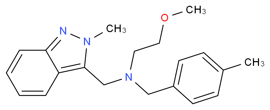 (2-methoxyethyl)(4-methylbenzyl)[(2-methyl-2H-indazol-3-yl)methyl]amine_分子结构_CAS_)