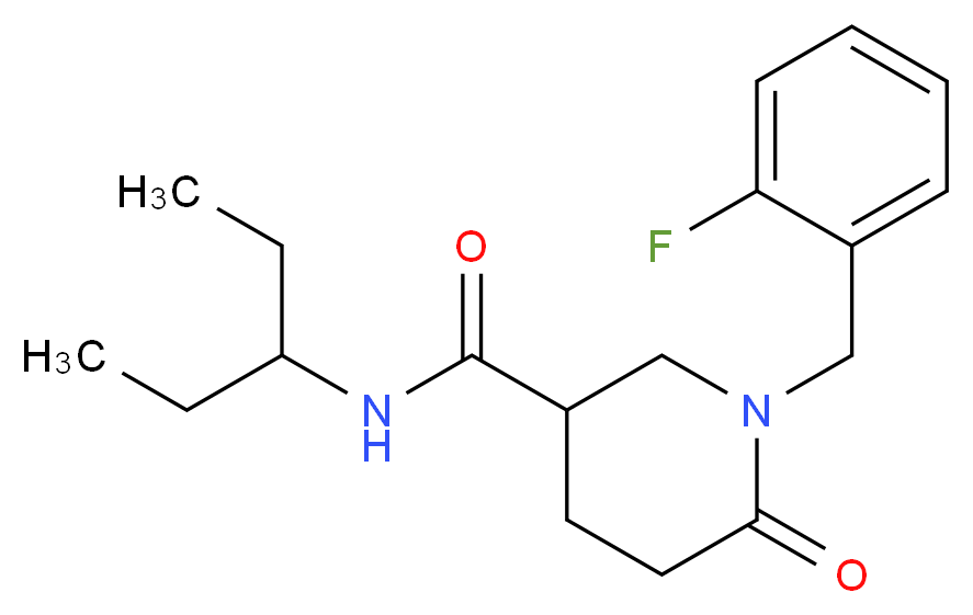 N-(1-ethylpropyl)-1-(2-fluorobenzyl)-6-oxo-3-piperidinecarboxamide_分子结构_CAS_)