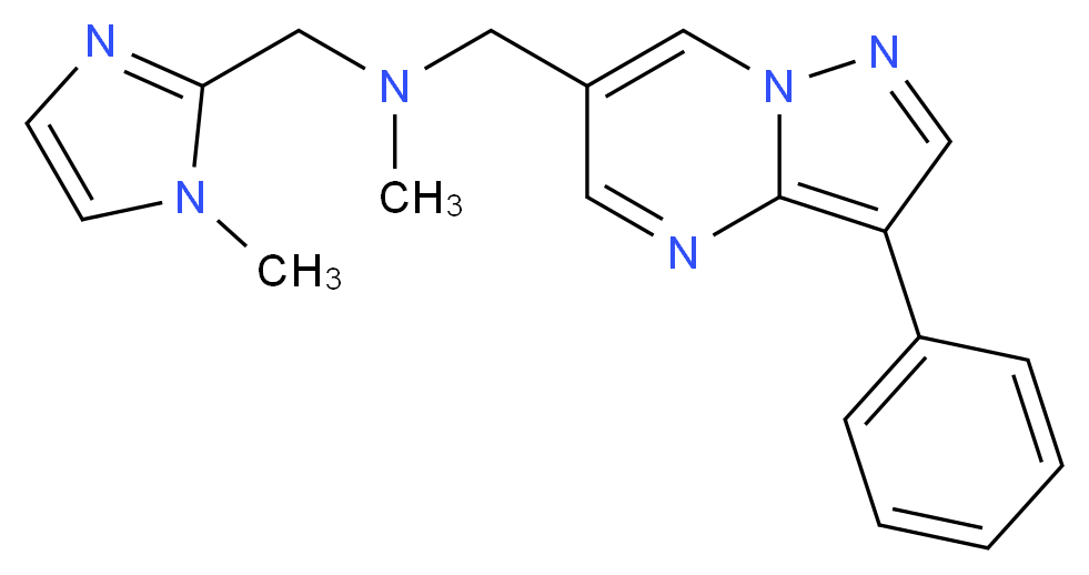 N-methyl-1-(1-methyl-1H-imidazol-2-yl)-N-[(3-phenylpyrazolo[1,5-a]pyrimidin-6-yl)methyl]methanamine_分子结构_CAS_)