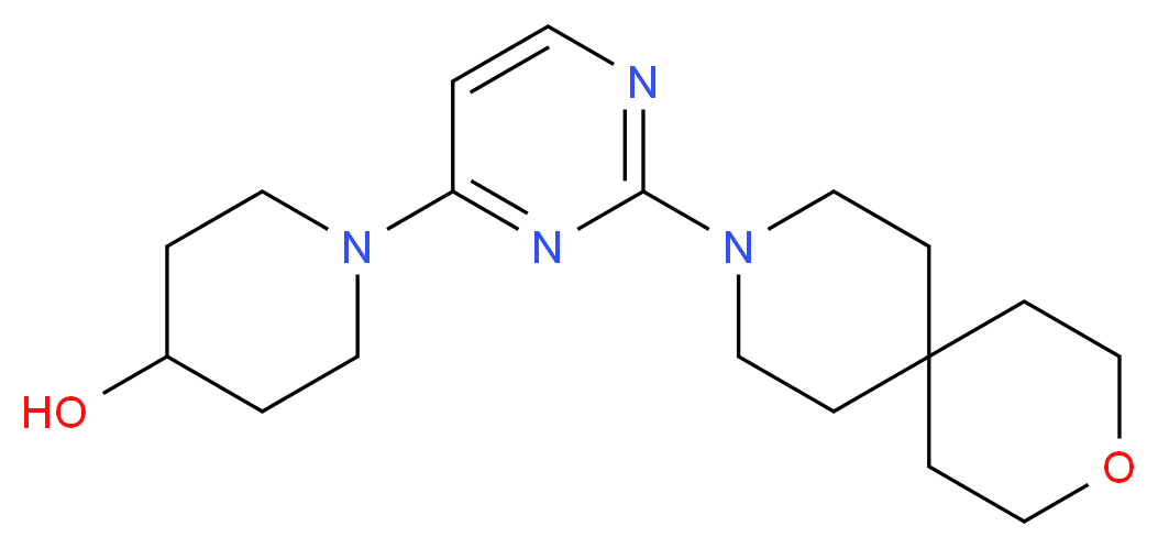 1-[2-(3-oxa-9-azaspiro[5.5]undec-9-yl)pyrimidin-4-yl]piperidin-4-ol_分子结构_CAS_)