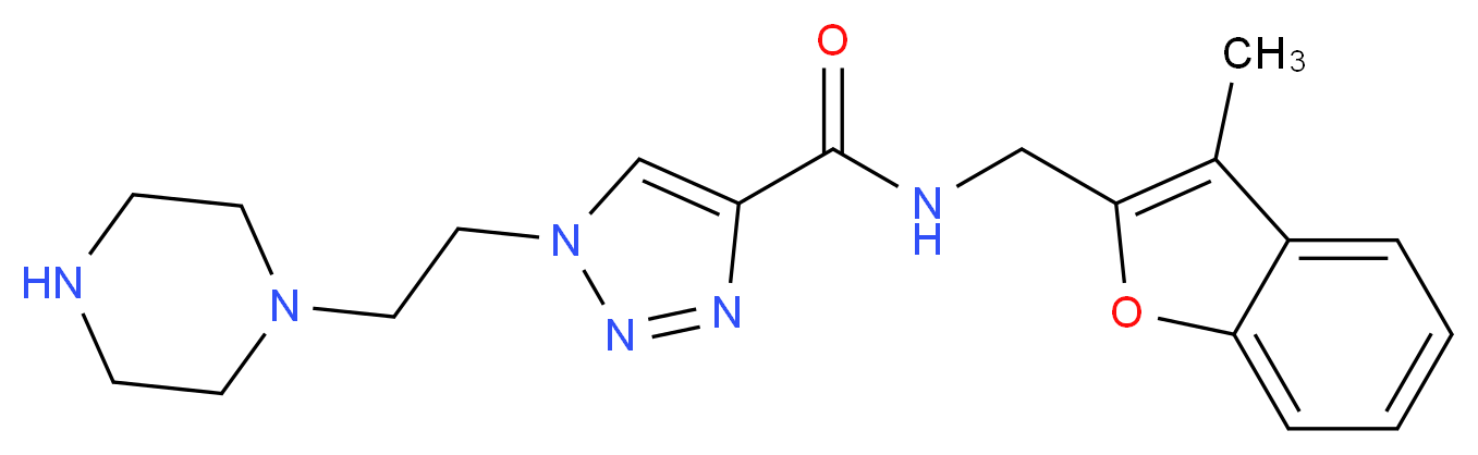 N-[(3-methyl-1-benzofuran-2-yl)methyl]-1-(2-piperazin-1-ylethyl)-1H-1,2,3-triazole-4-carboxamide_分子结构_CAS_)