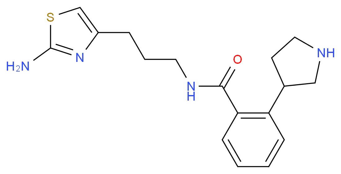 N-[3-(2-amino-1,3-thiazol-4-yl)propyl]-2-(3-pyrrolidinyl)benzamide_分子结构_CAS_)