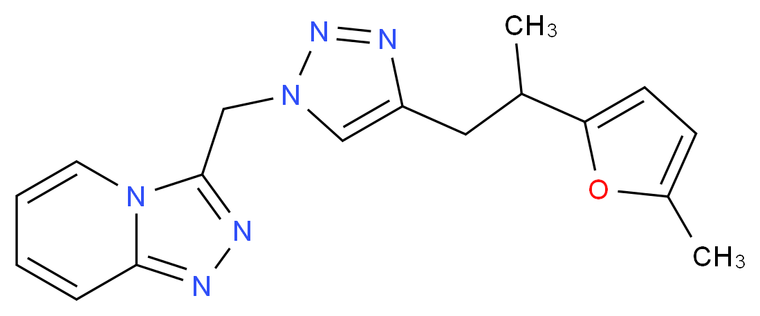 3-({4-[2-(5-methyl-2-furyl)propyl]-1H-1,2,3-triazol-1-yl}methyl)[1,2,4]triazolo[4,3-a]pyridine_分子结构_CAS_)