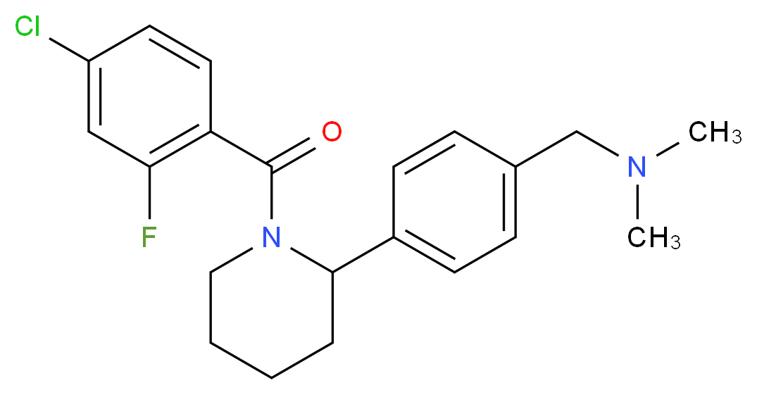 1-{4-[1-(4-chloro-2-fluorobenzoyl)-2-piperidinyl]phenyl}-N,N-dimethylmethanamine_分子结构_CAS_)