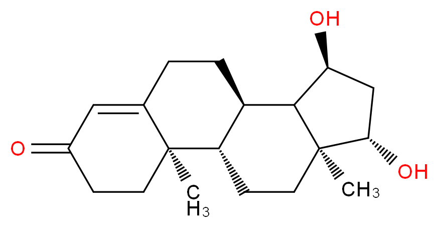 (1S,2R,10R,11S,12S,14S,15S)-12,14-dihydroxy-2,15-dimethyltetracyclo[8.7.0.0<sup>2</sup>,<sup>7</sup>.0<sup>1</sup><sup>1</sup>,<sup>1</sup><sup>5</sup>]heptadec-6-en-5-one_分子结构_CAS_2226-70-2