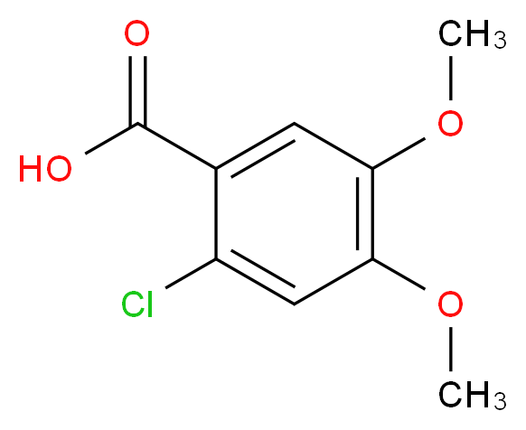 2-chloro-4,5-dimethoxybenzoic acid_分子结构_CAS_60032-95-3