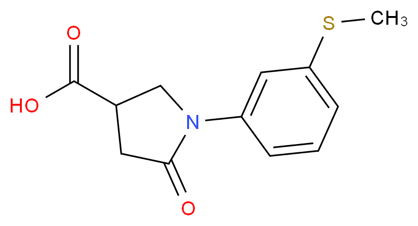 1-[3-(methylsulfanyl)phenyl]-5-oxopyrrolidine-3-carboxylic acid_分子结构_CAS_63674-52-2