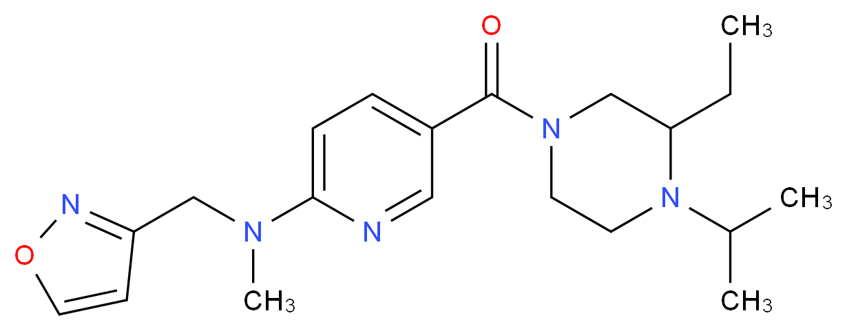 5-[(3-ethyl-4-isopropyl-1-piperazinyl)carbonyl]-N-(3-isoxazolylmethyl)-N-methyl-2-pyridinamine_分子结构_CAS_)