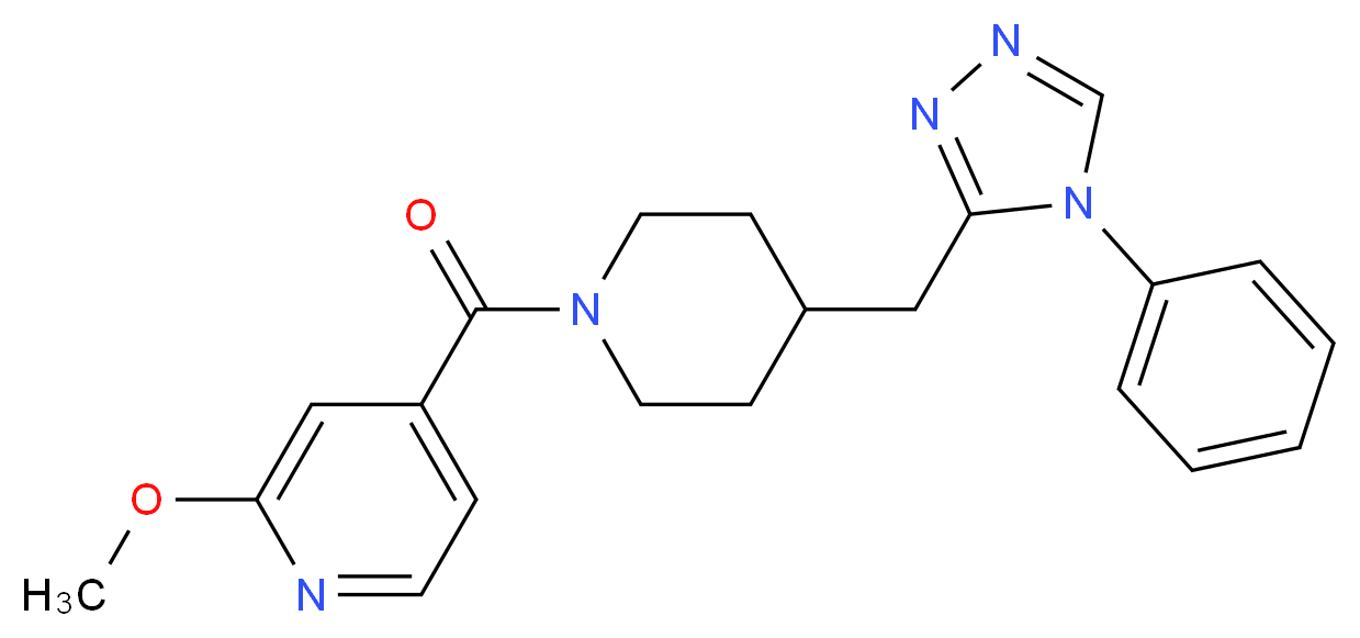 2-methoxy-4-({4-[(4-phenyl-4H-1,2,4-triazol-3-yl)methyl]piperidin-1-yl}carbonyl)pyridine_分子结构_CAS_)