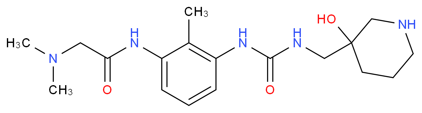 N~1~-{3-[({[(3-hydroxypiperidin-3-yl)methyl]amino}carbonyl)amino]-2-methylphenyl}-N~2~,N~2~-dimethylglycinamide_分子结构_CAS_)
