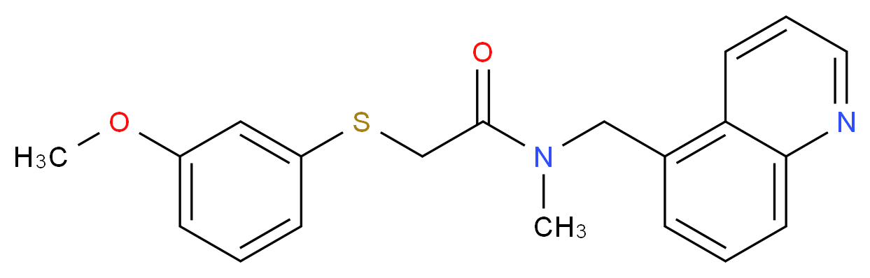 2-[(3-methoxyphenyl)thio]-N-methyl-N-(5-quinolinylmethyl)acetamide_分子结构_CAS_)