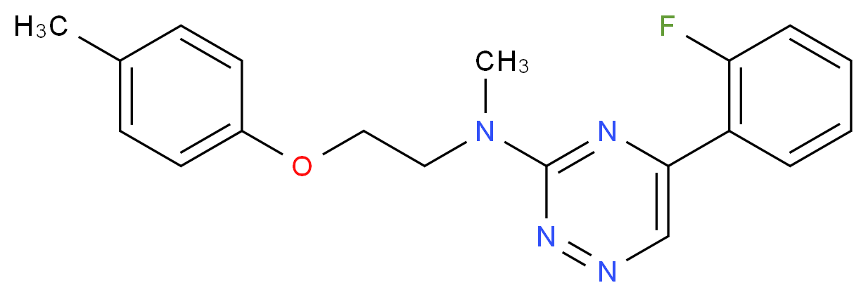 5-(2-fluorophenyl)-N-methyl-N-[2-(4-methylphenoxy)ethyl]-1,2,4-triazin-3-amine_分子结构_CAS_)
