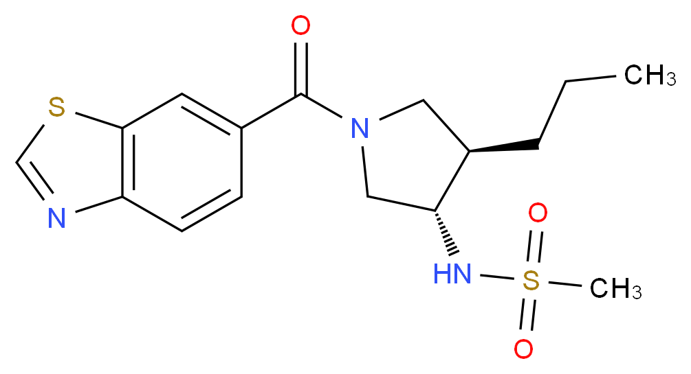 N-[(3S*,4R*)-1-(1,3-benzothiazol-6-ylcarbonyl)-4-propyl-3-pyrrolidinyl]methanesulfonamide_分子结构_CAS_)