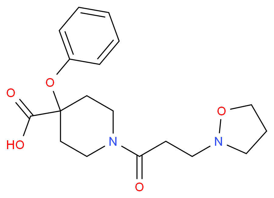 1-(3-isoxazolidin-2-ylpropanoyl)-4-phenoxypiperidine-4-carboxylic acid_分子结构_CAS_)