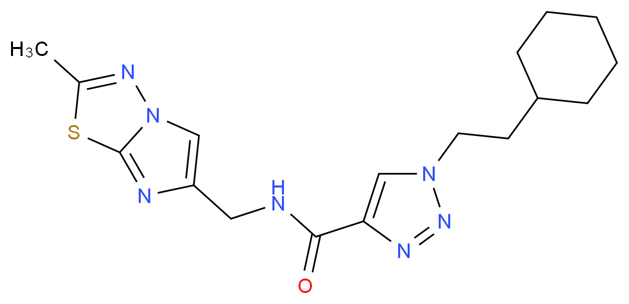 1-(2-cyclohexylethyl)-N-[(2-methylimidazo[2,1-b][1,3,4]thiadiazol-6-yl)methyl]-1H-1,2,3-triazole-4-carboxamide_分子结构_CAS_)