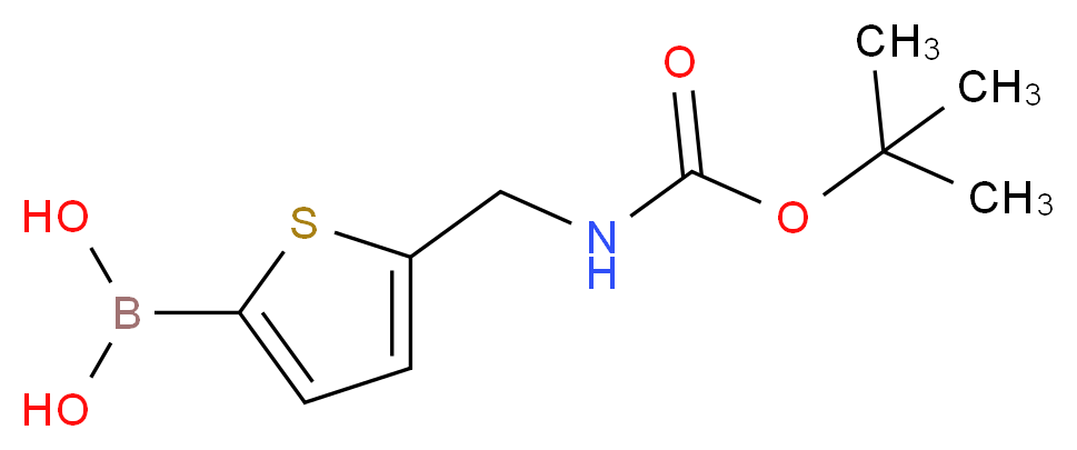 (5-(((tert-Butoxycarbonyl)amino)methyl)thiophen-2-yl)boronic acid_分子结构_CAS_1072951-39-3)