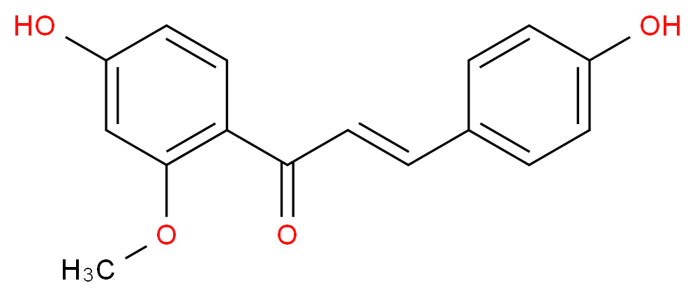 (2E)-1-(4-hydroxy-2-methoxyphenyl)-3-(4-hydroxyphenyl)prop-2-en-1-one_分子结构_CAS_51828-10-5