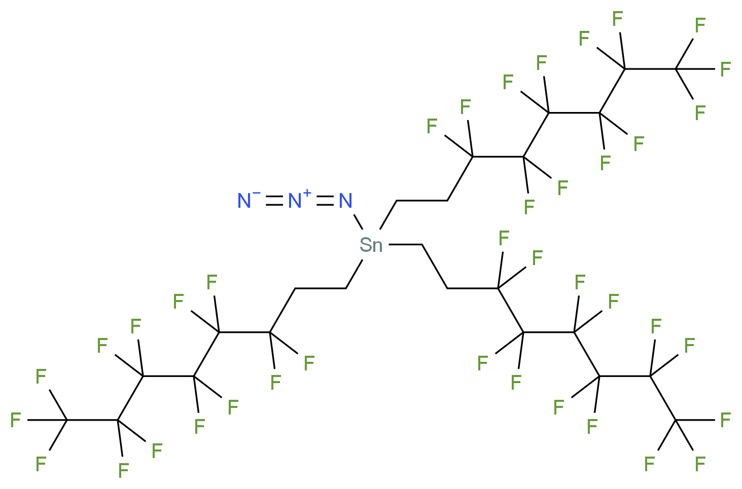 azidotris(3,3,4,4,5,5,6,6,7,7,8,8,8-tridecafluorooctyl)stannane_分子结构_CAS_201740-73-0