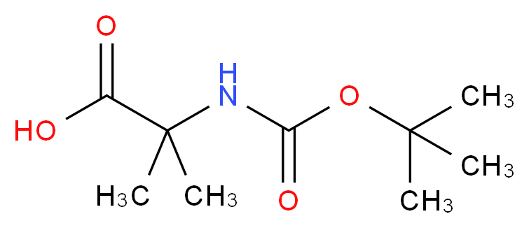 2-{[(tert-butoxy)carbonyl]amino}-2-methylpropanoic acid_分子结构_CAS_)