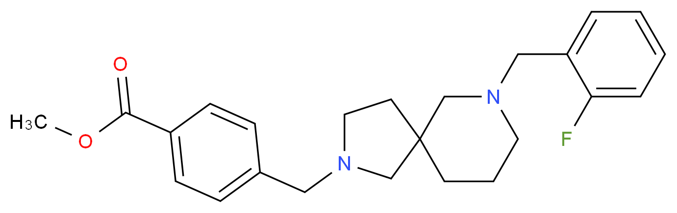 methyl 4-{[7-(2-fluorobenzyl)-2,7-diazaspiro[4.5]dec-2-yl]methyl}benzoate_分子结构_CAS_)