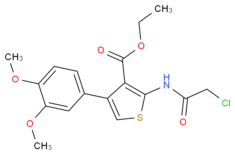 2-(2-Chloro-acetylamino)-4-(3,4-dimethoxy-phenyl)-thiophene-3-carboxylic acid ethyl ester_分子结构_CAS_304863-82-9)