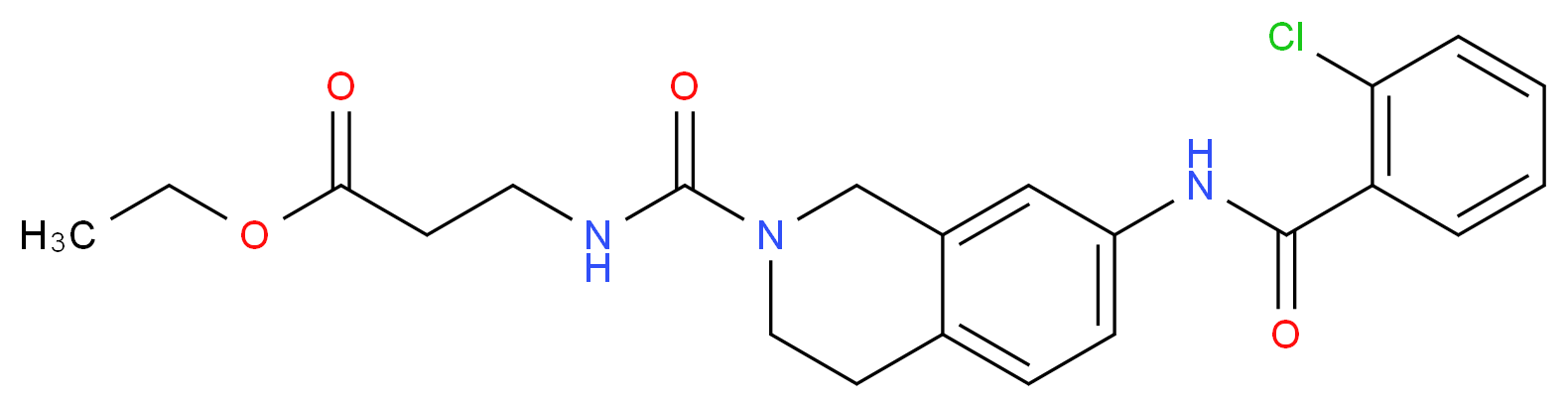 ethyl N-{[7-[(2-chlorobenzoyl)amino]-3,4-dihydro-2(1H)-isoquinolinyl]carbonyl}-beta-alaninate_分子结构_CAS_)