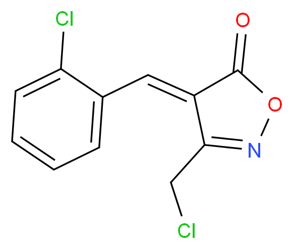 (4E)-4-(2-Chlorobenzylidene)-3-(chloromethyl)-isoxazol-5(4H)-one_分子结构_CAS_)