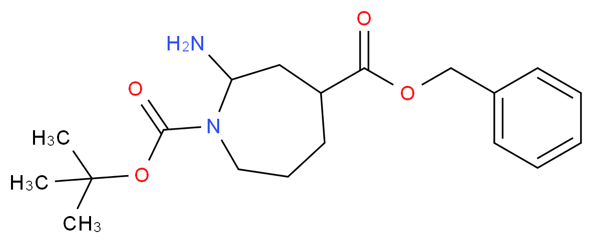 4-benzyl 1-tert-butyl 2-aminoazepane-1,4-dicarboxylate_分子结构_CAS_878630-96-7