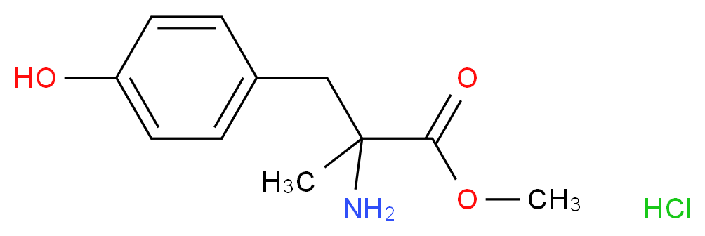 methyl 2-amino-3-(4-hydroxyphenyl)-2-methylpropanoate hydrochloride_分子结构_CAS_7361-31-1