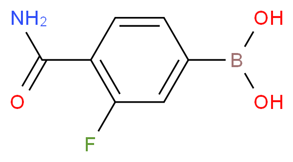 4-氨基甲酰基-3-氟苯硼酸_分子结构_CAS_874288-39-8)