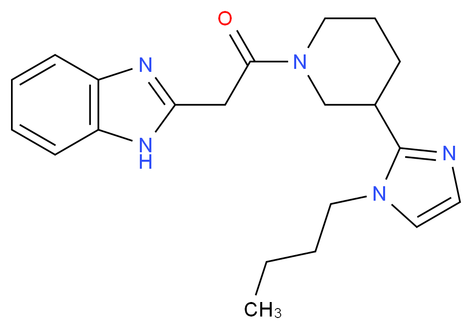 2-{2-[3-(1-butyl-1H-imidazol-2-yl)-1-piperidinyl]-2-oxoethyl}-1H-benzimidazole_分子结构_CAS_)