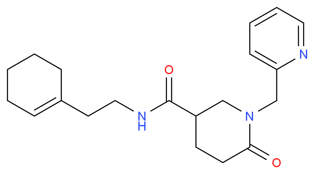 N-[2-(1-cyclohexen-1-yl)ethyl]-6-oxo-1-(2-pyridinylmethyl)-3-piperidinecarboxamide_分子结构_CAS_)