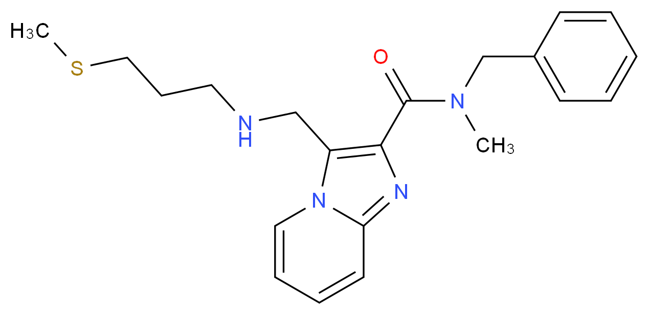 N-benzyl-N-methyl-3-({[3-(methylthio)propyl]amino}methyl)imidazo[1,2-a]pyridine-2-carboxamide_分子结构_CAS_)