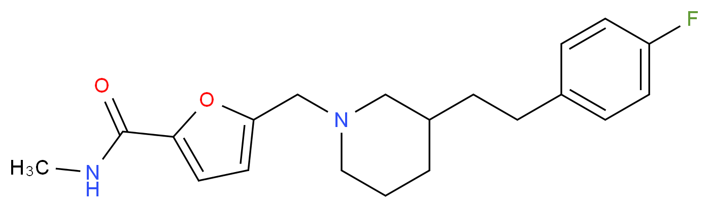 5-({3-[2-(4-fluorophenyl)ethyl]-1-piperidinyl}methyl)-N-methyl-2-furamide_分子结构_CAS_)