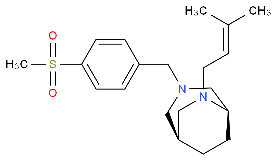 (1S*,5R*)-6-(3-methylbut-2-en-1-yl)-3-[4-(methylsulfonyl)benzyl]-3,6-diazabicyclo[3.2.2]nonane_分子结构_CAS_)