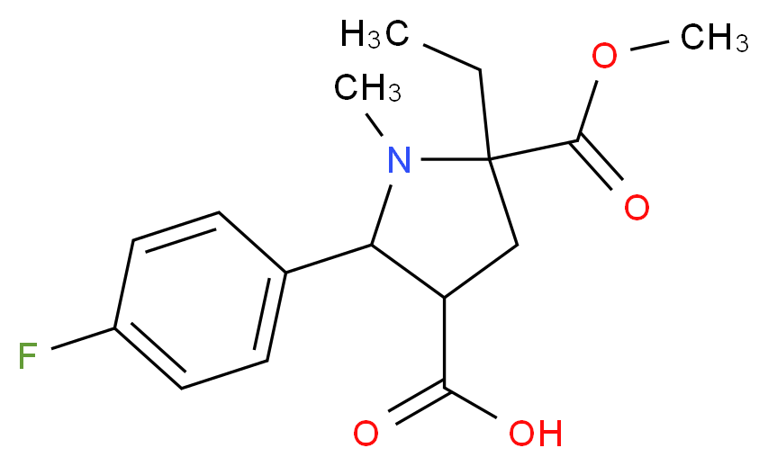 5-Ethyl-2-(4-fluorophenyl)-5-(methoxycarbonyl)-1-methylpyrrolidine-3-carboxylic acid_分子结构_CAS_)