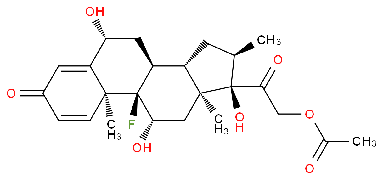 2-[(1R,2S,8R,10S,11S,13R,14R,15S,17S)-1-fluoro-8,14,17-trihydroxy-2,13,15-trimethyl-5-oxotetracyclo[8.7.0.0<sup>2</sup>,<sup>7</sup>.0<sup>1</sup><sup>1</sup>,<sup>1</sup><sup>5</sup>]heptadeca-3,6-dien-14-yl]-2-oxoethyl acetate_分子结构_CAS_72559-77-4