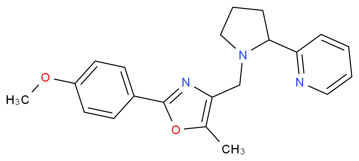 2-(1-{[2-(4-methoxyphenyl)-5-methyl-1,3-oxazol-4-yl]methyl}-2-pyrrolidinyl)pyridine_分子结构_CAS_)