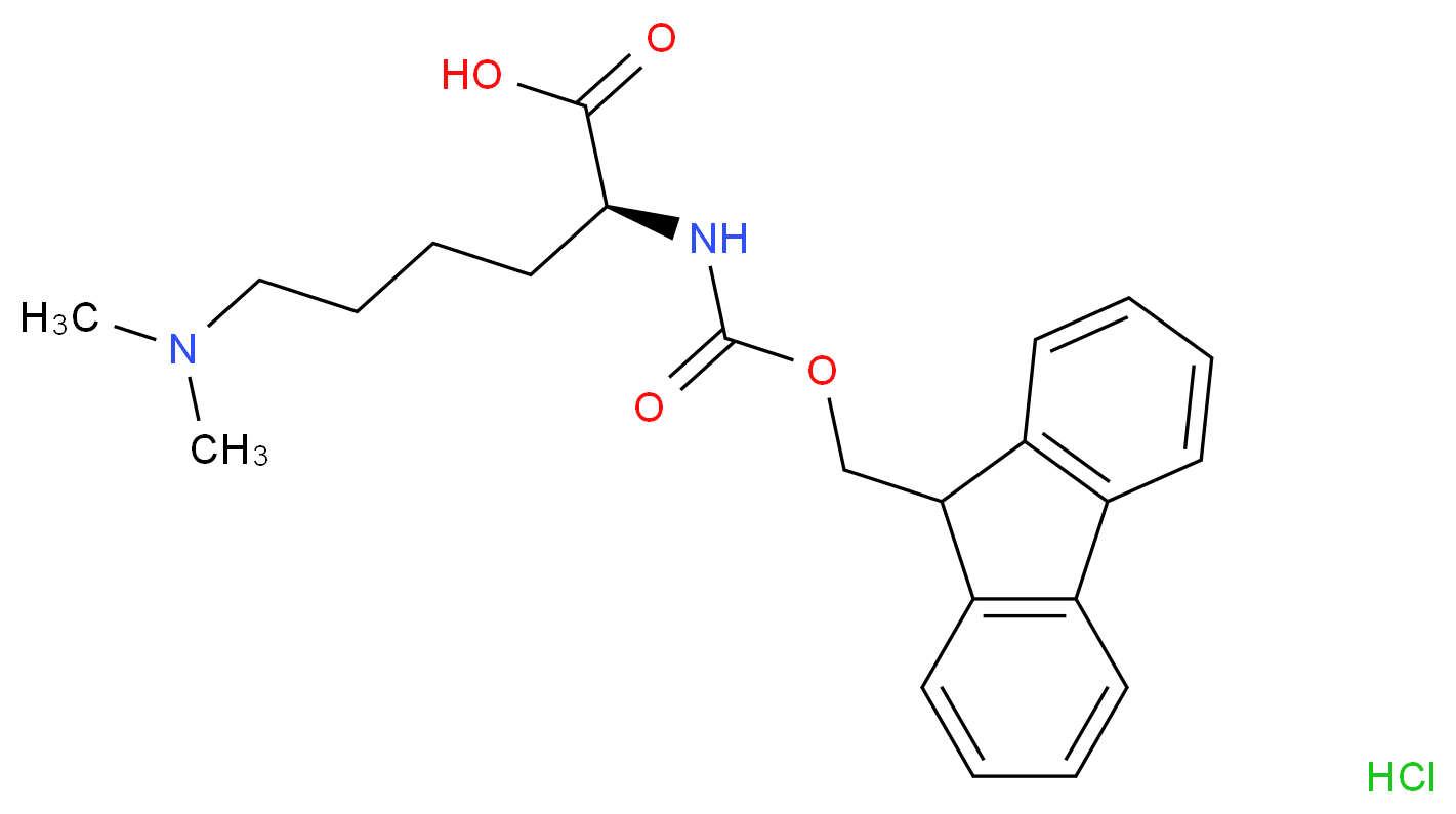 (2S)-6-(dimethylamino)-2-{[(9H-fluoren-9-ylmethoxy)carbonyl]amino}hexanoic acid hydrochloride_分子结构_CAS_252049-10-8