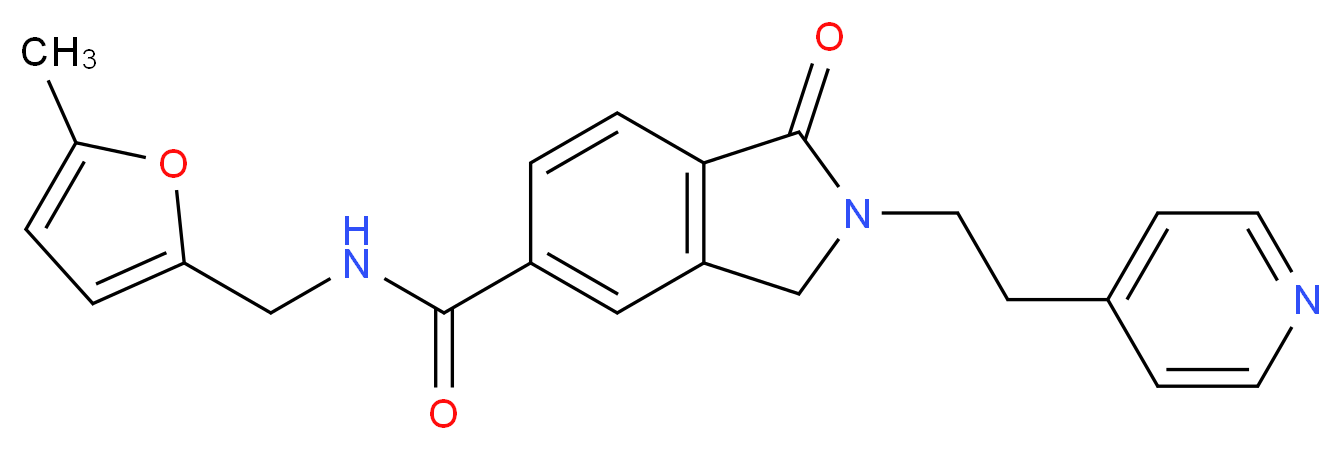 N-[(5-methyl-2-furyl)methyl]-1-oxo-2-(2-pyridin-4-ylethyl)isoindoline-5-carboxamide_分子结构_CAS_)