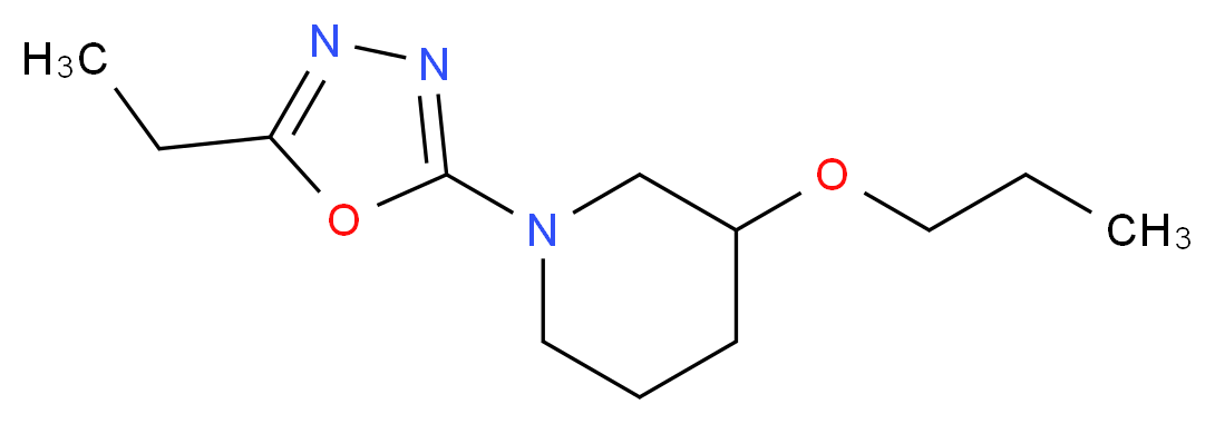 1-(5-ethyl-1,3,4-oxadiazol-2-yl)-3-propoxypiperidine_分子结构_CAS_)