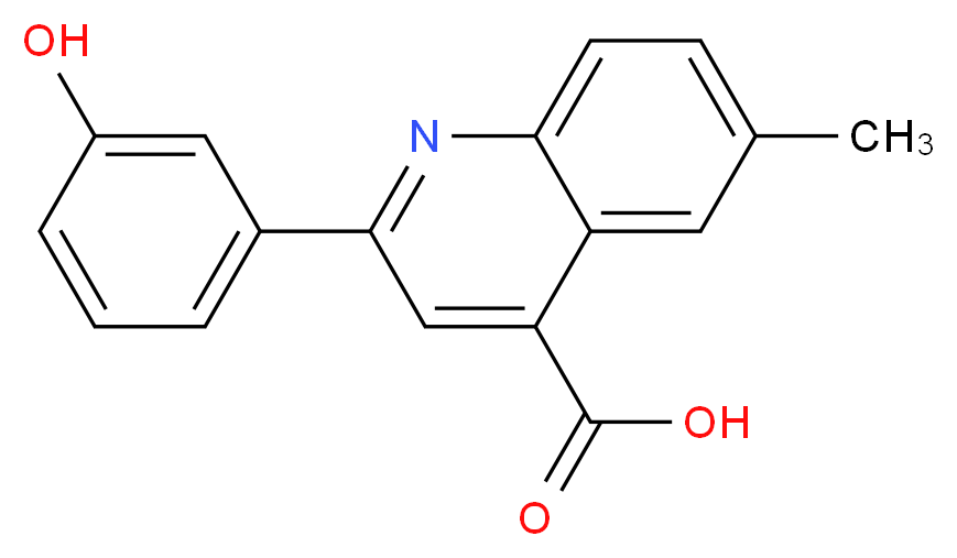 2-(3-hydroxyphenyl)-6-methylquinoline-4-carboxylic acid_分子结构_CAS_669740-21-0