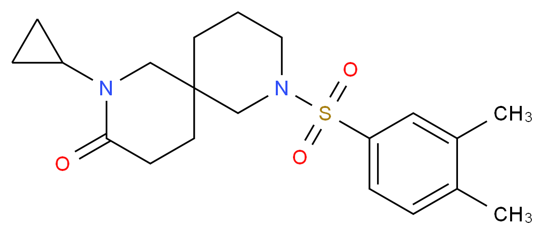 2-cyclopropyl-8-[(3,4-dimethylphenyl)sulfonyl]-2,8-diazaspiro[5.5]undecan-3-one_分子结构_CAS_)