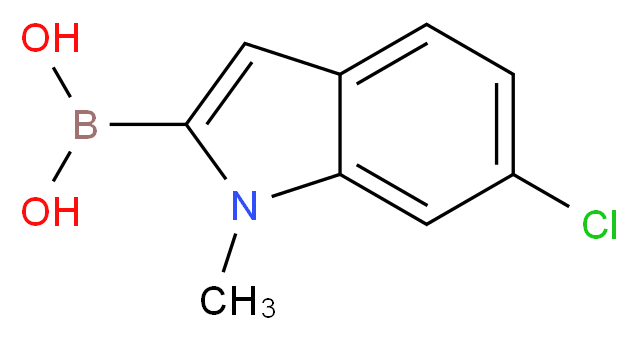 6-Chloro-1-methyl-1H-indole-2-boronic acid_分子结构_CAS_957066-11-4)