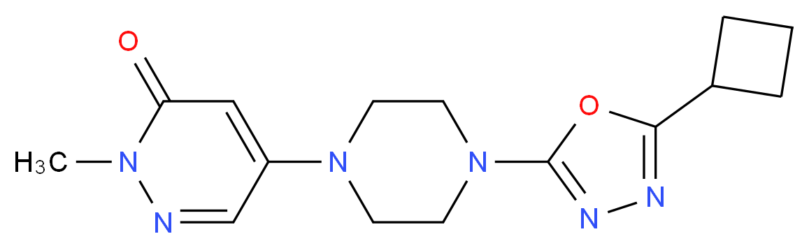 5-[4-(5-cyclobutyl-1,3,4-oxadiazol-2-yl)piperazin-1-yl]-2-methylpyridazin-3(2H)-one_分子结构_CAS_)