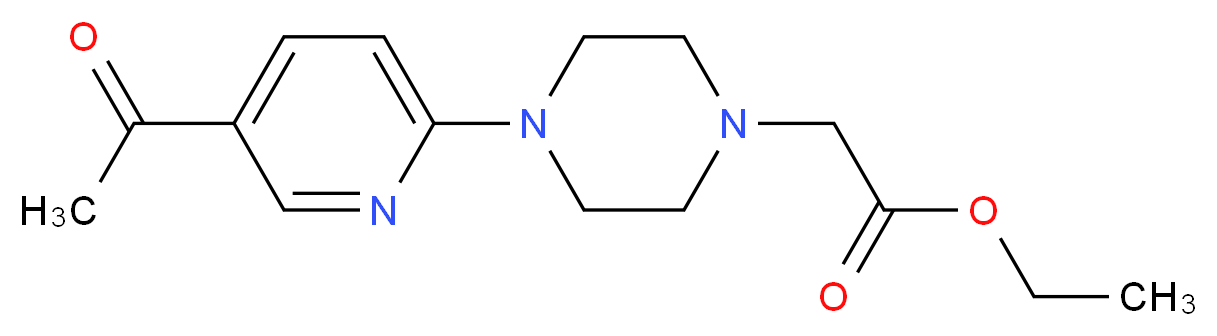 ethyl [4-(5-acetylpyridin-2-yl)piperazin-1-yl]acetate_分子结构_CAS_)