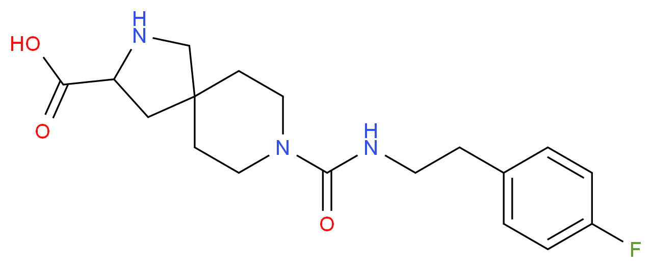 8-({[2-(4-fluorophenyl)ethyl]amino}carbonyl)-2,8-diazaspiro[4.5]decane-3-carboxylic acid_分子结构_CAS_)