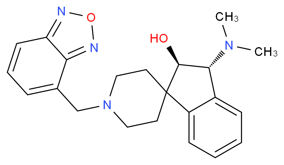 (2R*,3R*)-1'-(2,1,3-benzoxadiazol-4-ylmethyl)-3-(dimethylamino)-2,3-dihydrospiro[indene-1,4'-piperidin]-2-ol_分子结构_CAS_)