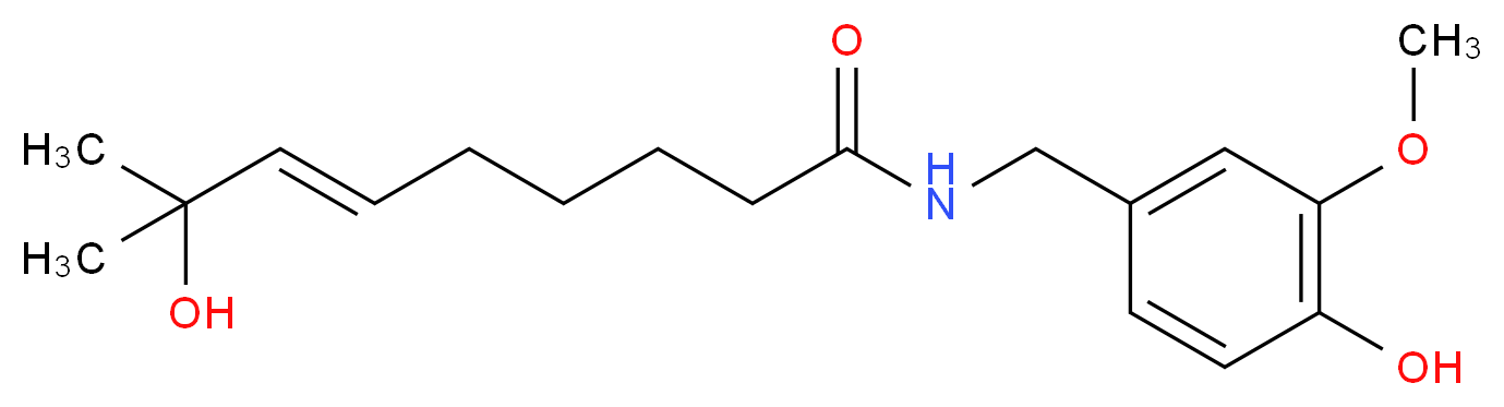 (6E)-8-hydroxy-N-[(4-hydroxy-3-methoxyphenyl)methyl]-8-methylnon-6-enamide_分子结构_CAS_112848-19-8