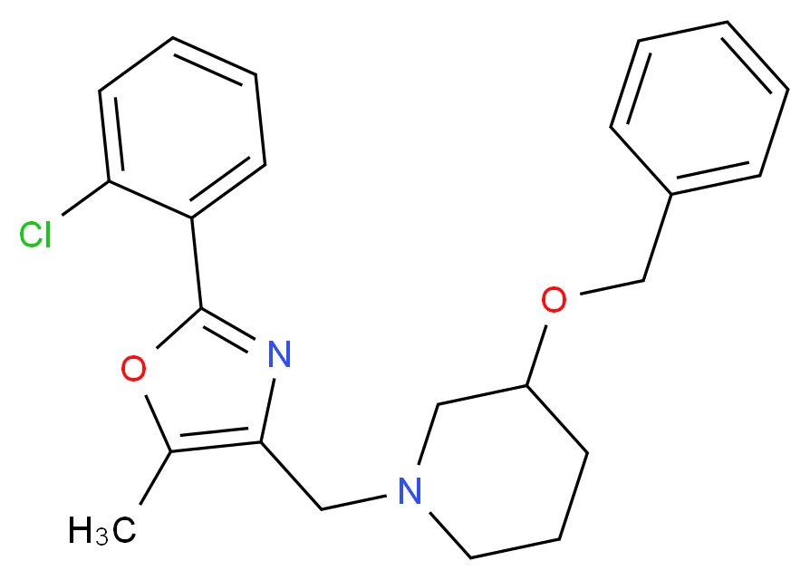 3-(benzyloxy)-1-{[2-(2-chlorophenyl)-5-methyl-1,3-oxazol-4-yl]methyl}piperidine_分子结构_CAS_)